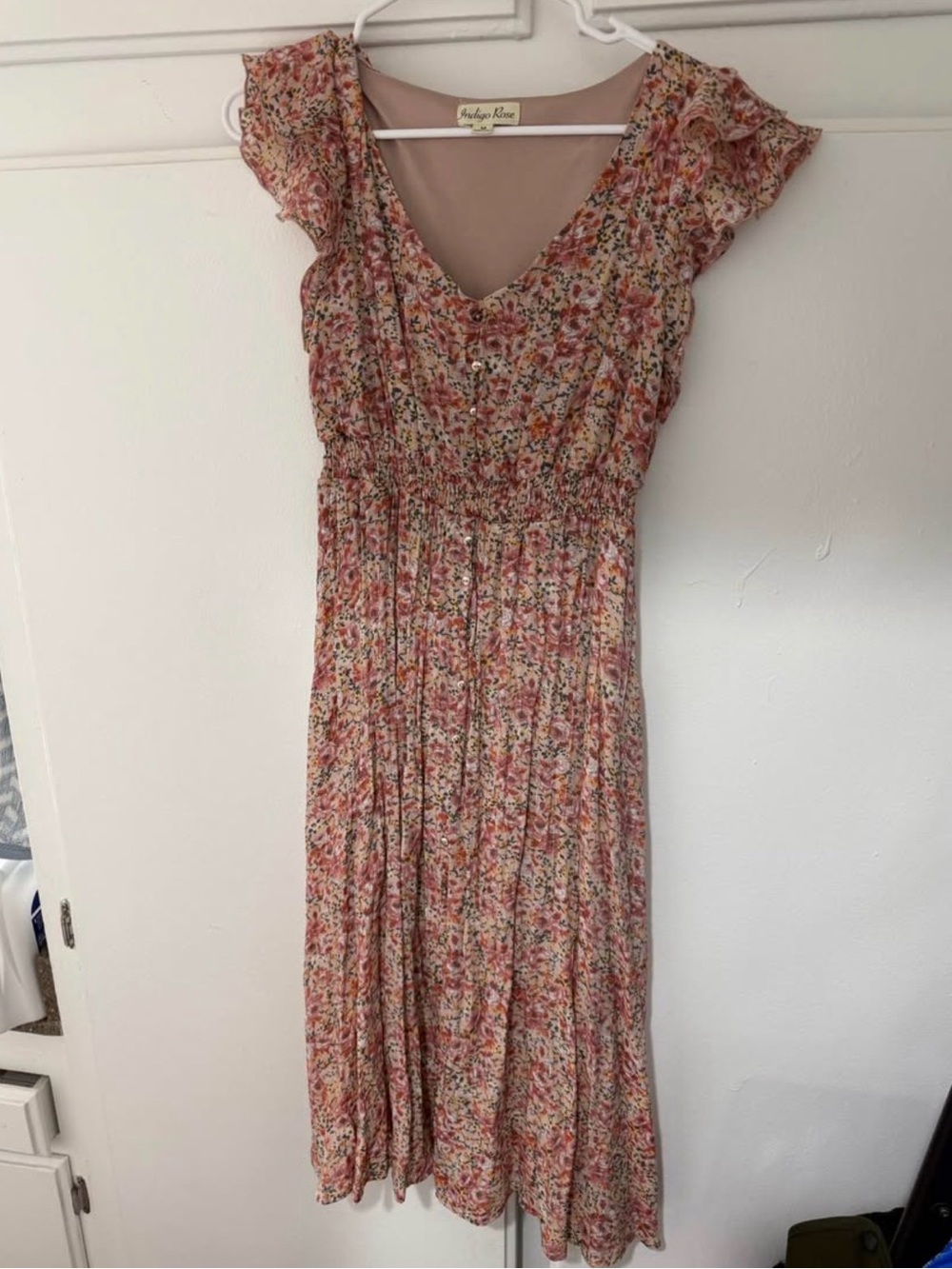 Floral Midi Dress - Pink Multi